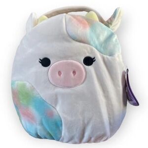 Squishmallow CANDESS the COW EASTER BASKET 12” Plush Toy Bag NEW